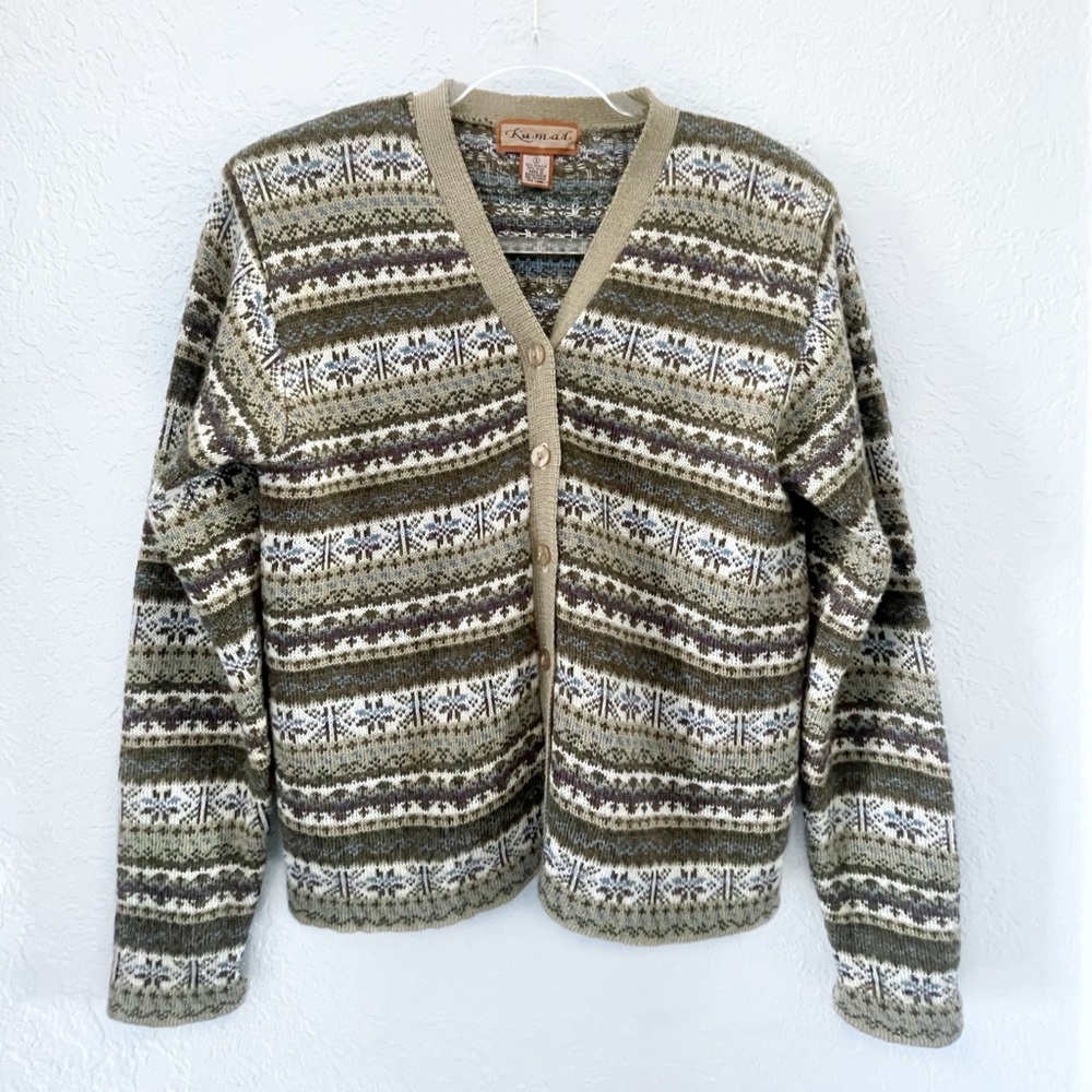 Kamal Vintage Patterned Cardigan Sweater
